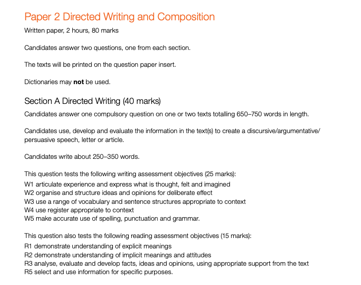 how to write a directed writing essay